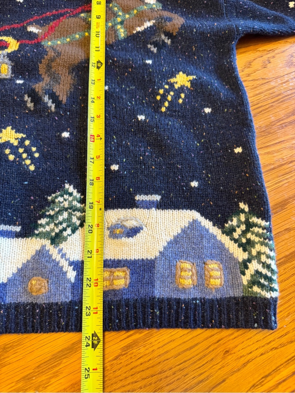 Talbots Vintage Lambswool Santa Christmas Sweater XL wool reindeer holiday - Picture 9 of 9